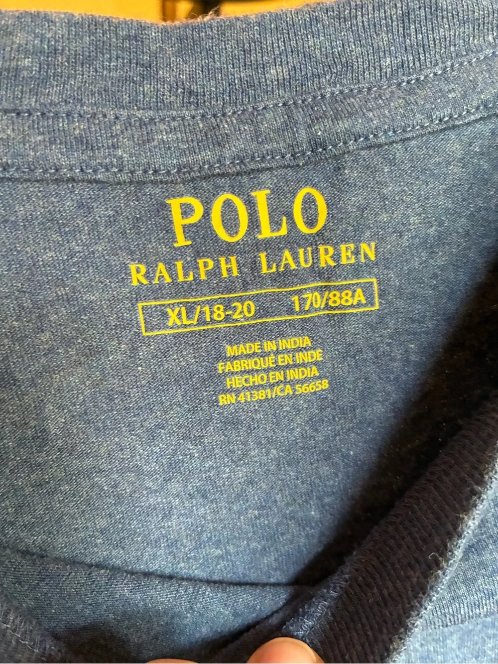 Ralph Lauren Heather Navy Short Sleeve Crew Tee with Red Pony